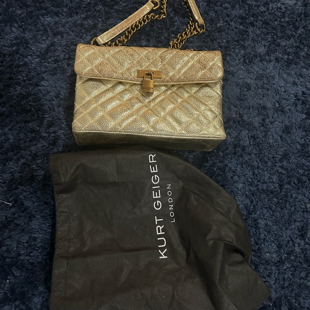 Kurt Geiger Gold Quilted Women's Bag